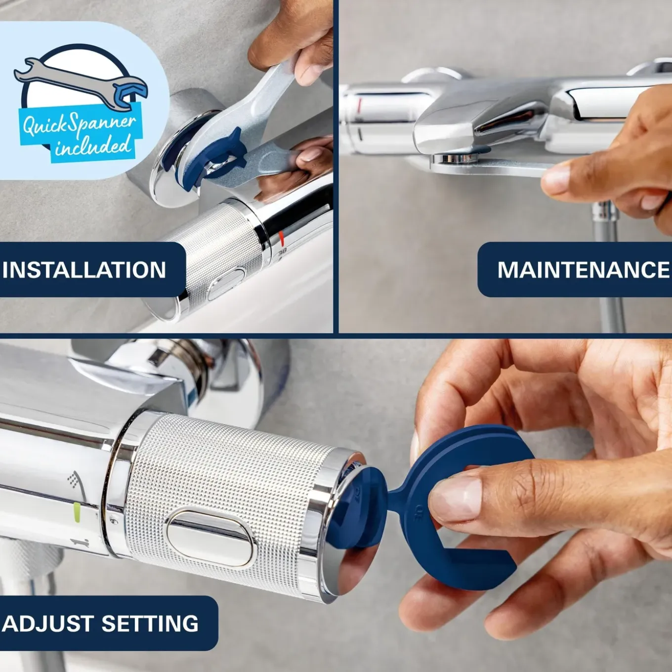 Grohe Thermostatische Badkraan Precision Feel - CoolTouch - Chroom - 15 cm