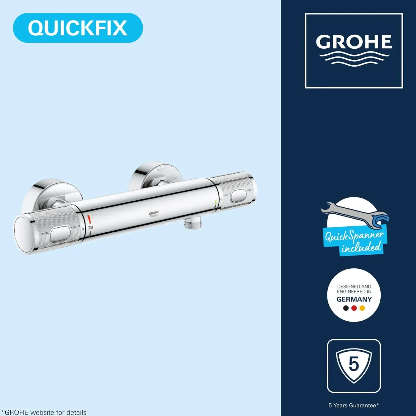 Grohe Thermostatische Douchekraan Precision Feel - CoolTouch - Chroom - 15 cm