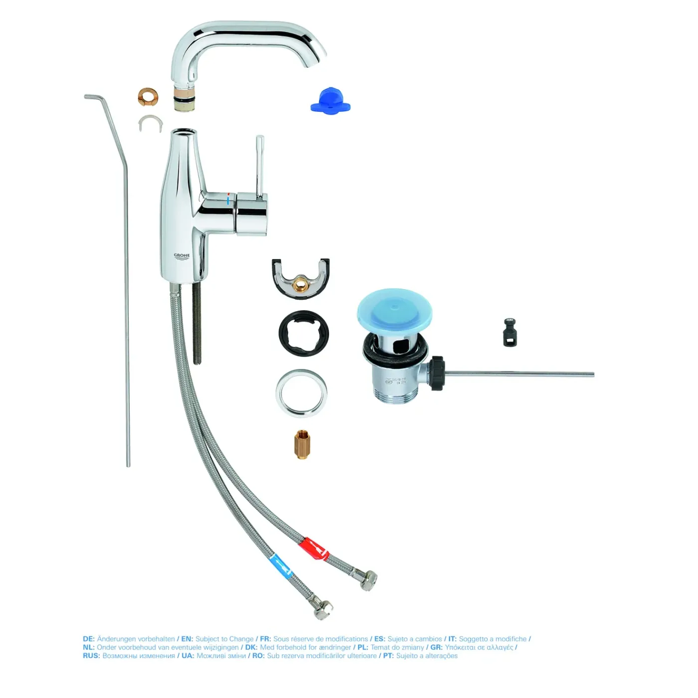 Grohe Wastafelmengkraan Essence - EcoJoy - Draaibaar - Chroom - 19,3cm