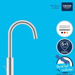 GROHE Wastafelmengkraan Start - EcoJoy - Draaibaar - Chroom - 31,1cm