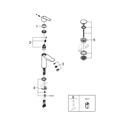 GROHE Wastafelmengkraan Start - Zwart Mat - 12,1cm