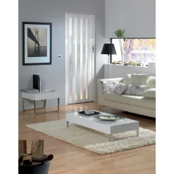 Grosfillex vouwdeur 'Larya' - PVC - wit - glans - met vensterlamellen - 205x84cm