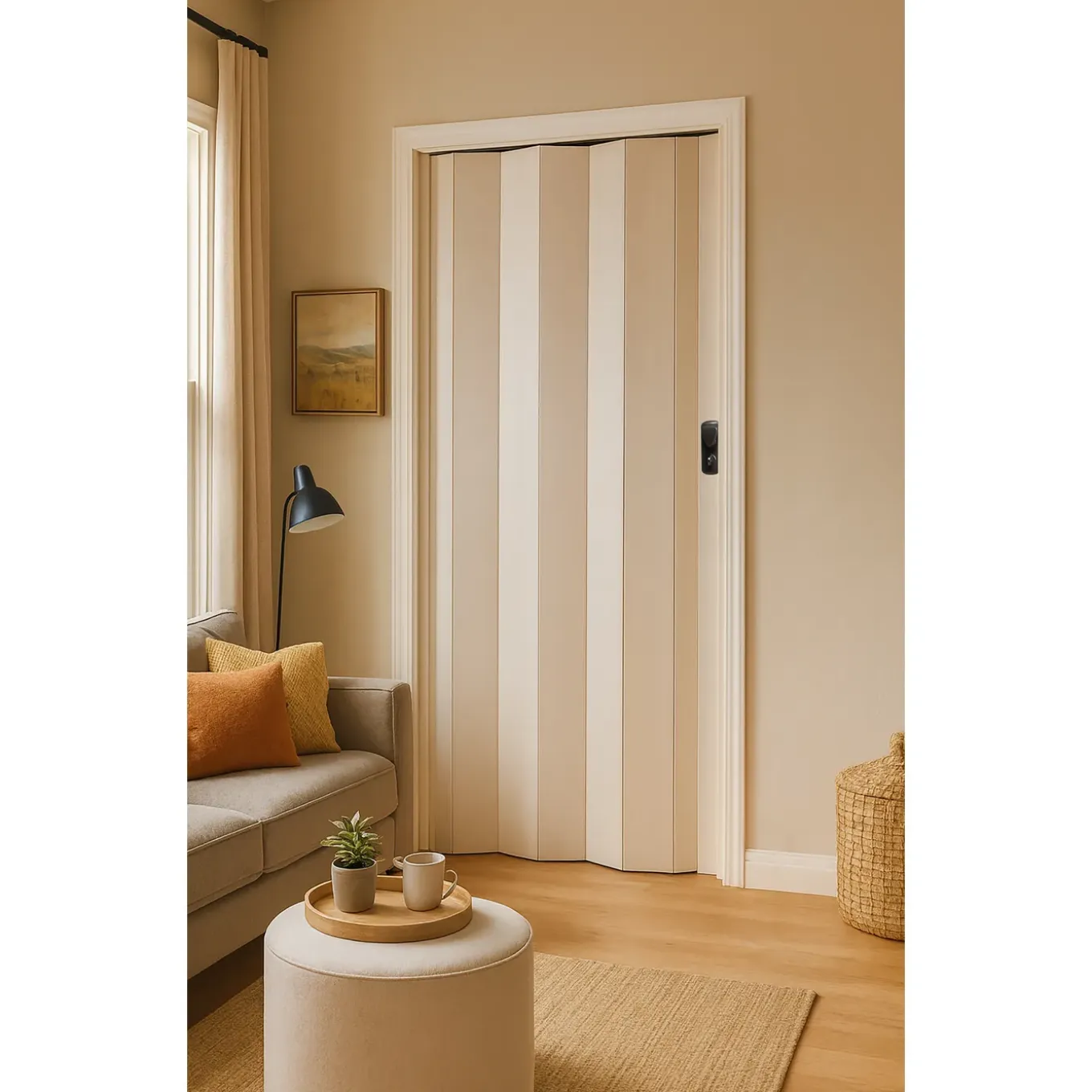 Grosfillex vouwdeur 'Spacy' - PVC - Wit generfd - 205x84cm