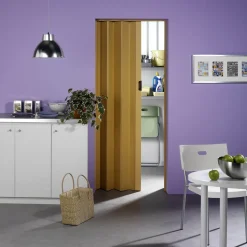 Grosfillex vouwdeur 'Una' - PVC - licht hout - 205x84cm