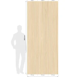 Grosfillex wandpaneel Linio - Element 3D effect - PVC - Bright Ash - 37,5x260cm