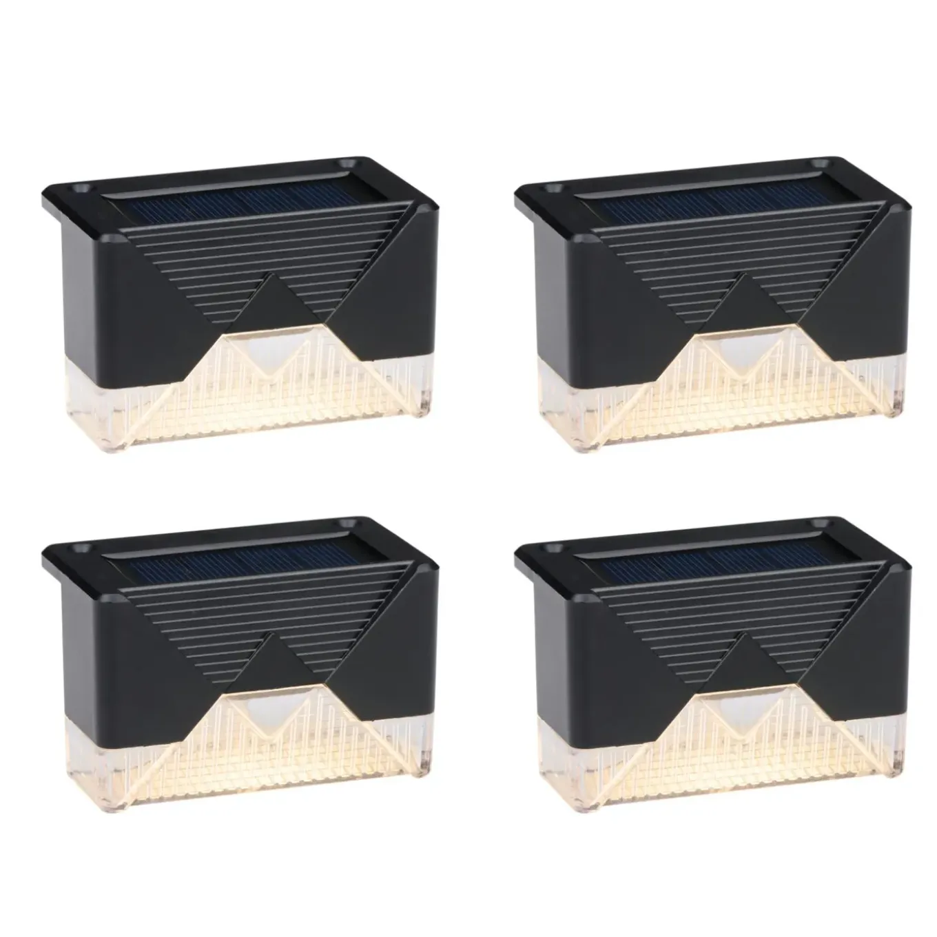 Grundig Solar Tuinverlichting 4 Stuks - Solar Lamp Warm Wit Sfeerlicht - Zwart