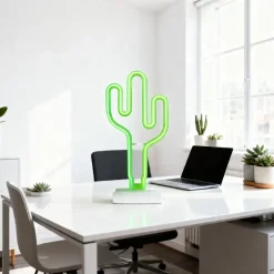 Grundig Tafellamp Oplaadbaar Neon Cactus Met 53 Led Lamp