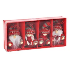 G. Wurm Kersthangers - 4x - Kerstmannetjes - 8 Cm