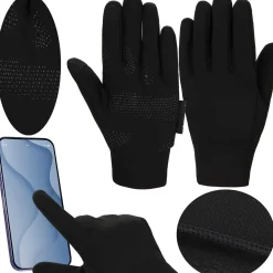 Handschoenen - Touch - Stretch - Zwart - Nylon - Unisex - Maat M