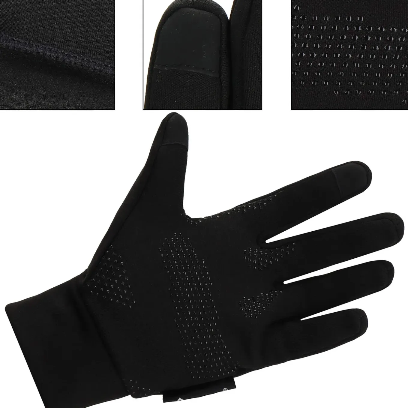 Handschoenen - Touch - Stretch - Zwart - Nylon - Unisex - Maat M