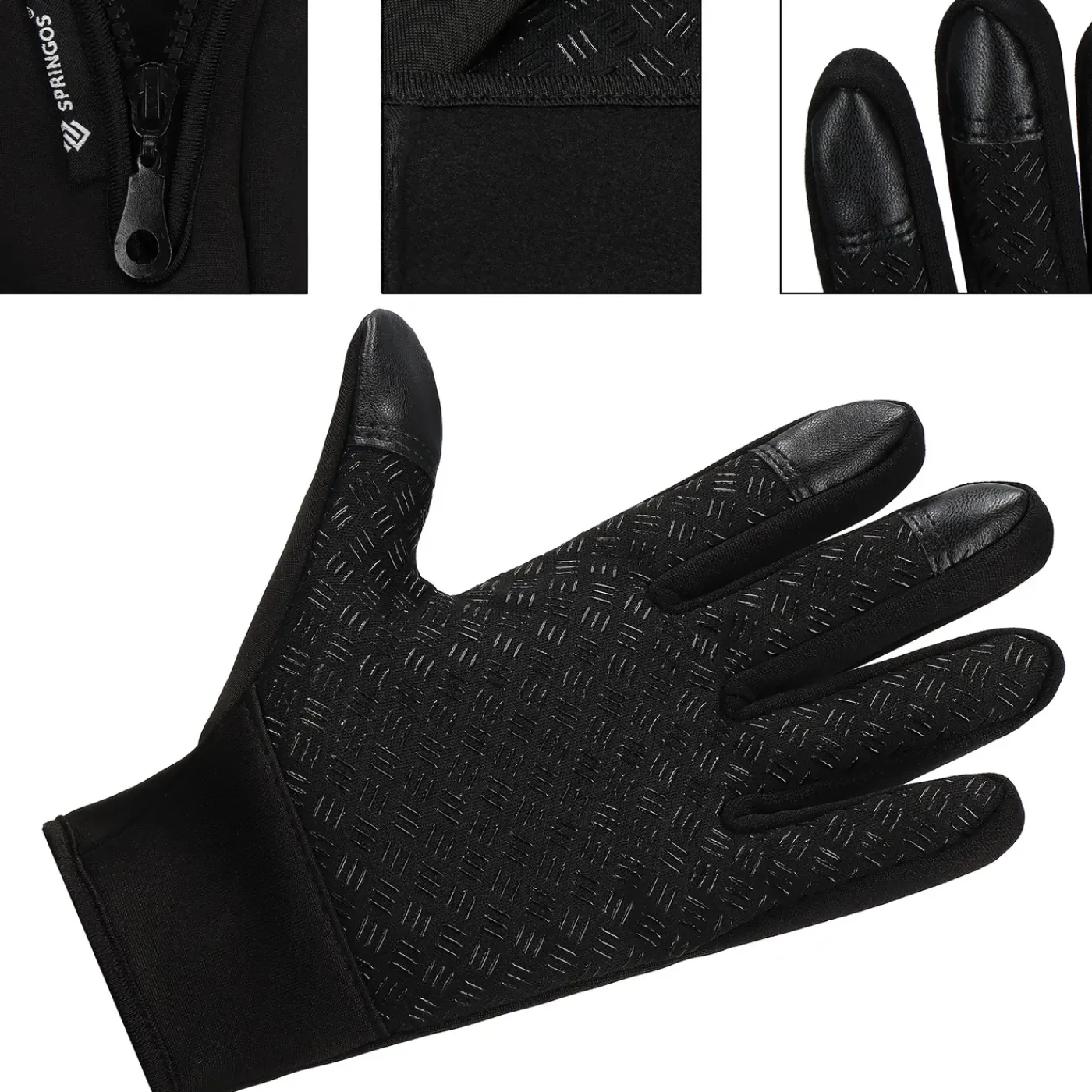 Springos Handschoenen - Touch - Zwart - Nylon - Unisex - Maat M