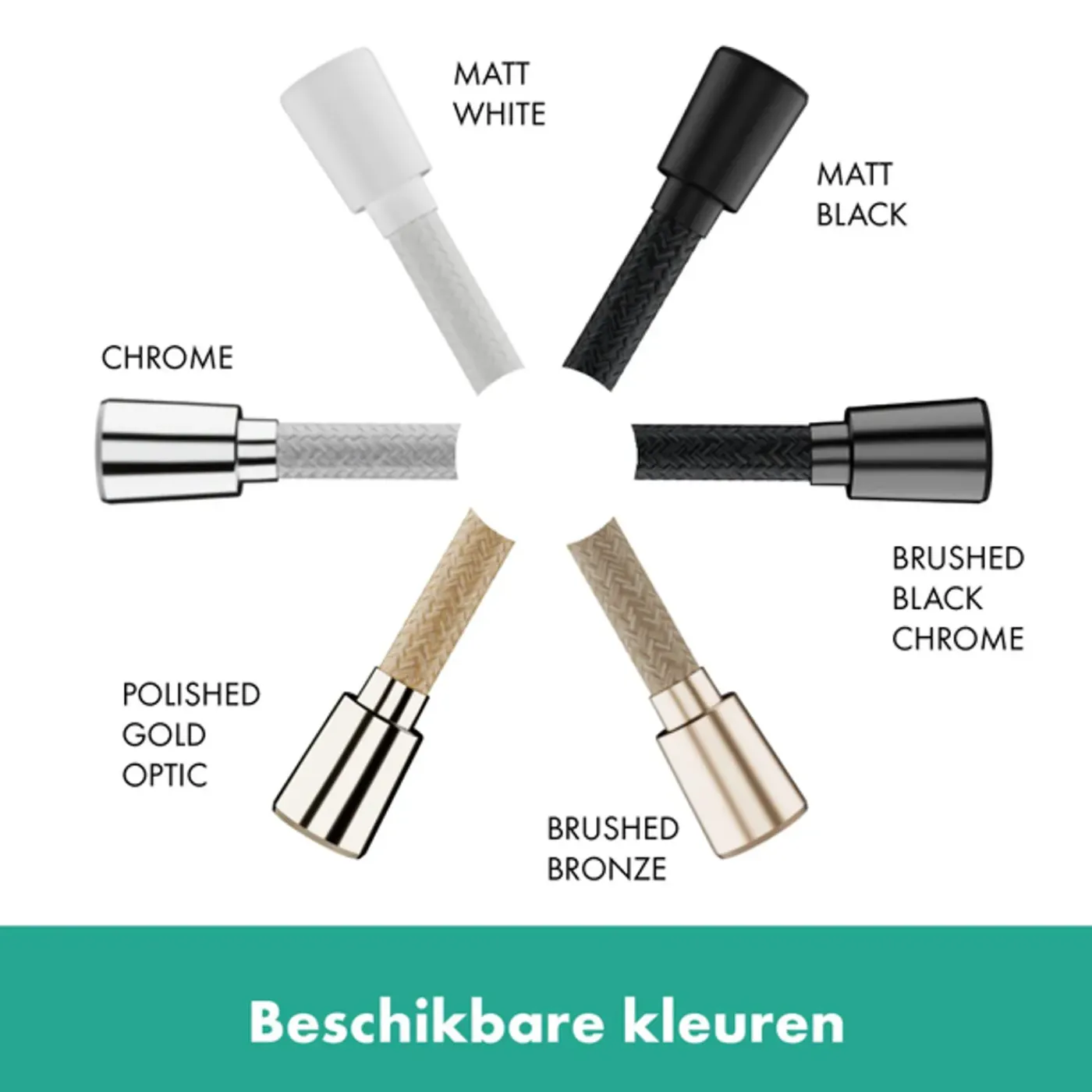Hansgrohe Designflex Textiel - Doucheslang - 160cm - Geborsteld Brons