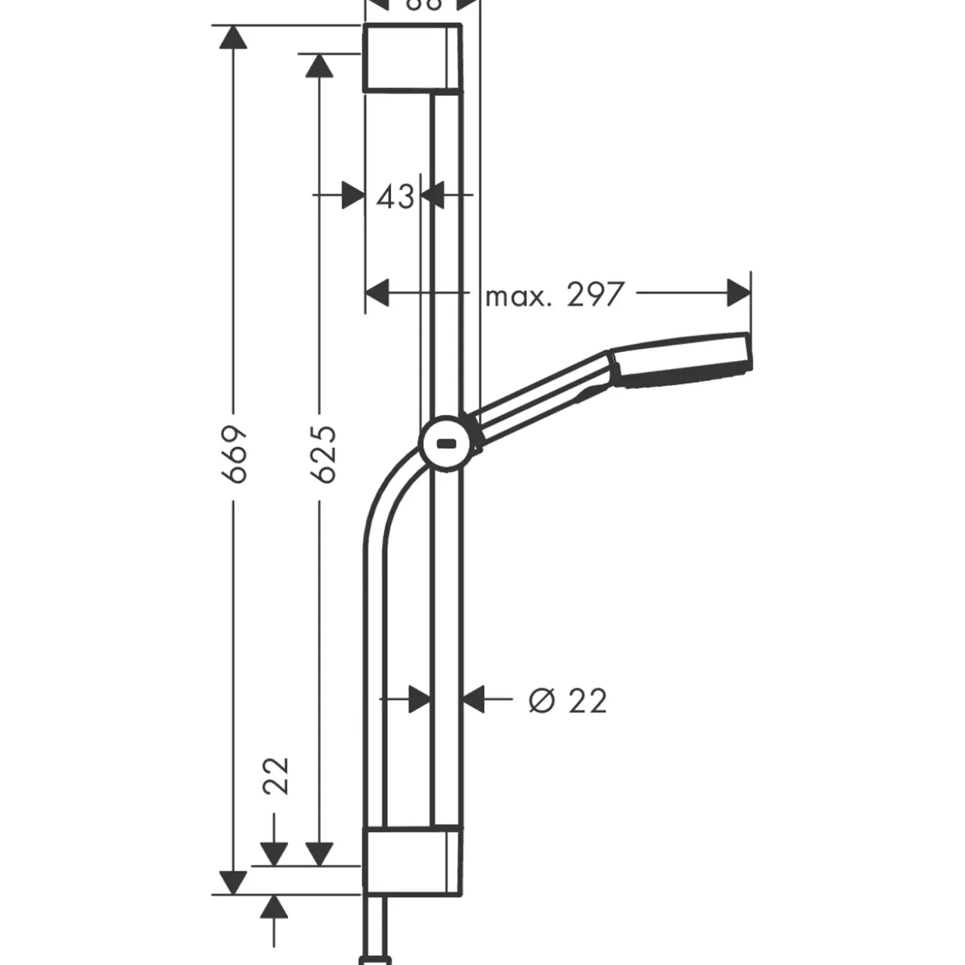 Hansgrohe doucheset Pulsify Select Relaxation 3 stralen chroom