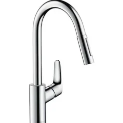 Hansgrohe Focus M41 Eengreeps Keukenmengkraan - 240 Met Uittrekbare Vuistdouche - 2 Straalsoorten