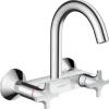 Hansgrohe Logis M32 Tweegreeps Keukenmengkraan - Wandmontage - Met Hoge Uitloop - Hoogglans Chroom