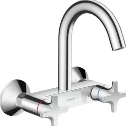 Hansgrohe Logis M32 Tweegreeps Keukenmengkraan - Wandmontage - Met Hoge Uitloop - Hoogglans Chroom