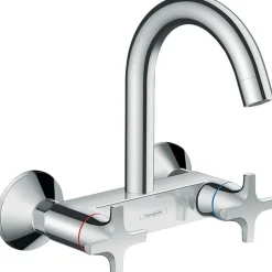 Hansgrohe Logis M32 Tweegreeps Keukenmengkraan - Wandmontage - Met Hoge Uitloop - Hoogglans Chroom