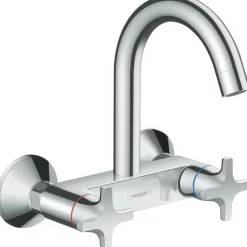 Hansgrohe Logis M32 Tweegreeps Keukenmengkraan - Wandmontage - Met Hoge Uitloop - Hoogglans Chroom