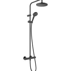 Hansgrohe Regendouche Vernis Blend - Met Thermostatische Kraan - Zwart - Mat - Rond - Met Handdouche - 15cm hartafstand - 2-straals - Waterbesparend