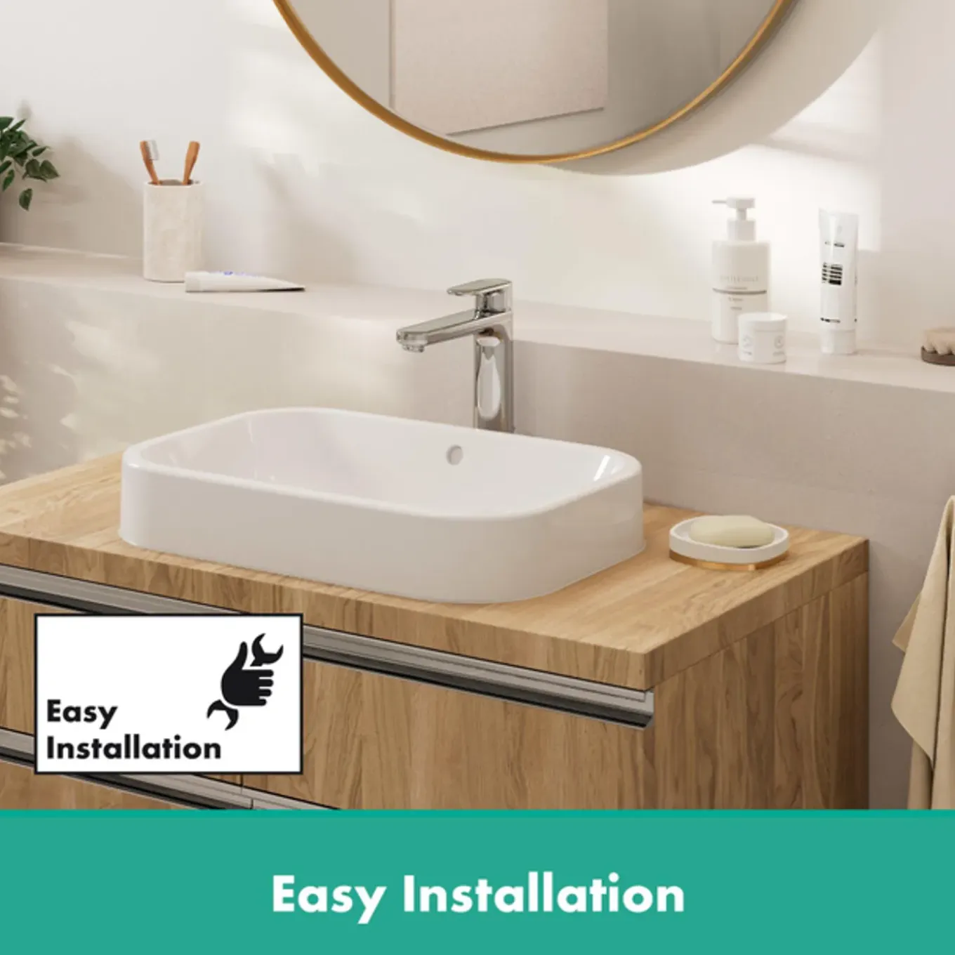 Hansgrohe Vernis Blend 1-gats Wastafelkraan - 100 Zonder Waste - Voorsprong 10.8cm - Mat Zwart