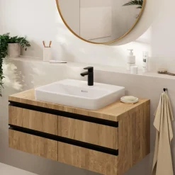 Hansgrohe Vernis Blend 1-gats Wastafelkraan - 100 Zonder Waste - Voorsprong 10.8cm - Mat Zwart
