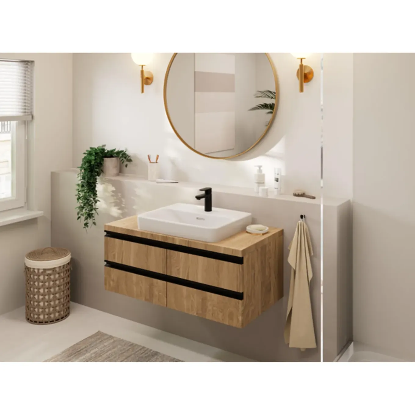 Hansgrohe Vernis Blend 1-gats Wastafelkraan - 100 Zonder Waste - Voorsprong 10.8cm - Mat Zwart
