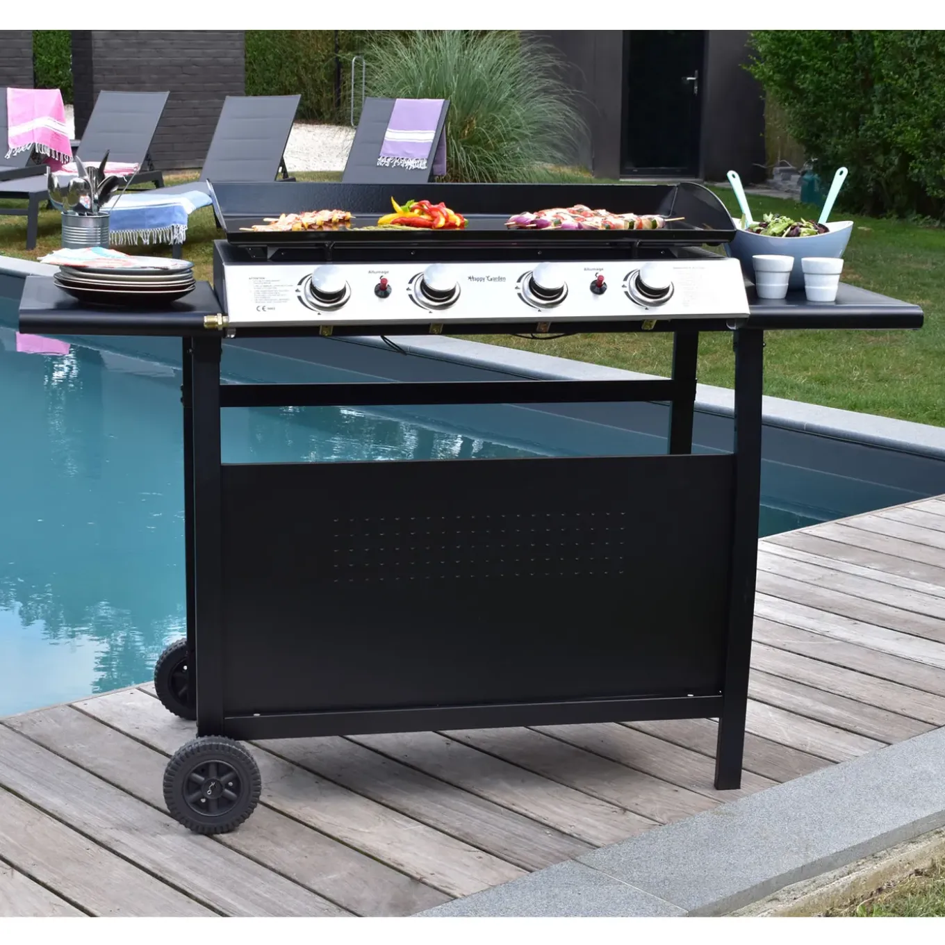 Happy Garden Bakplaat Op Gas Valencia 4 Branders
