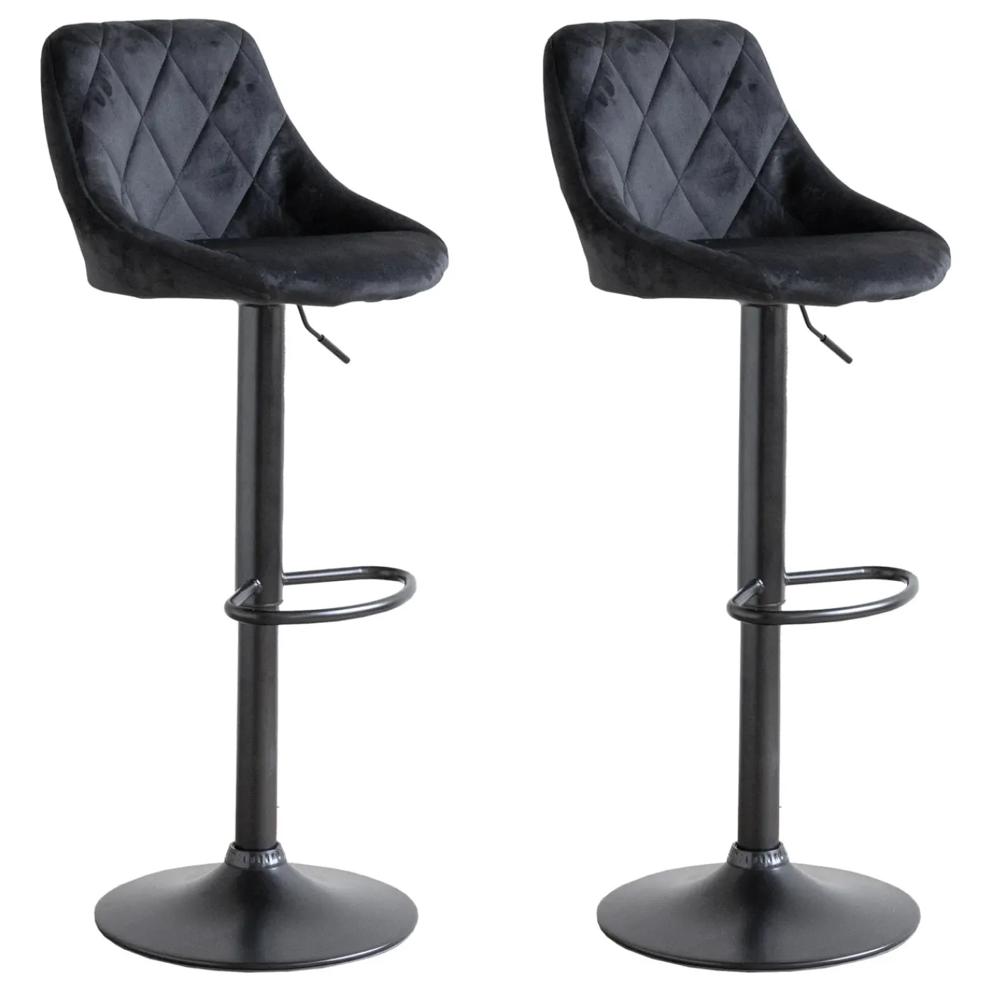 Happy Garden Barkruk Robin Zwart Fluweel Set Van 2