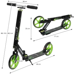 Hauki Cityroller Scooter Groen Opvouwbaar Verstelbaar Lichtgewicht Xxl Wielen Voetrem