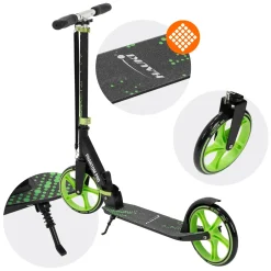 Hauki Cityroller Scooter Groen Opvouwbaar Verstelbaar Lichtgewicht Xxl Wielen Voetrem