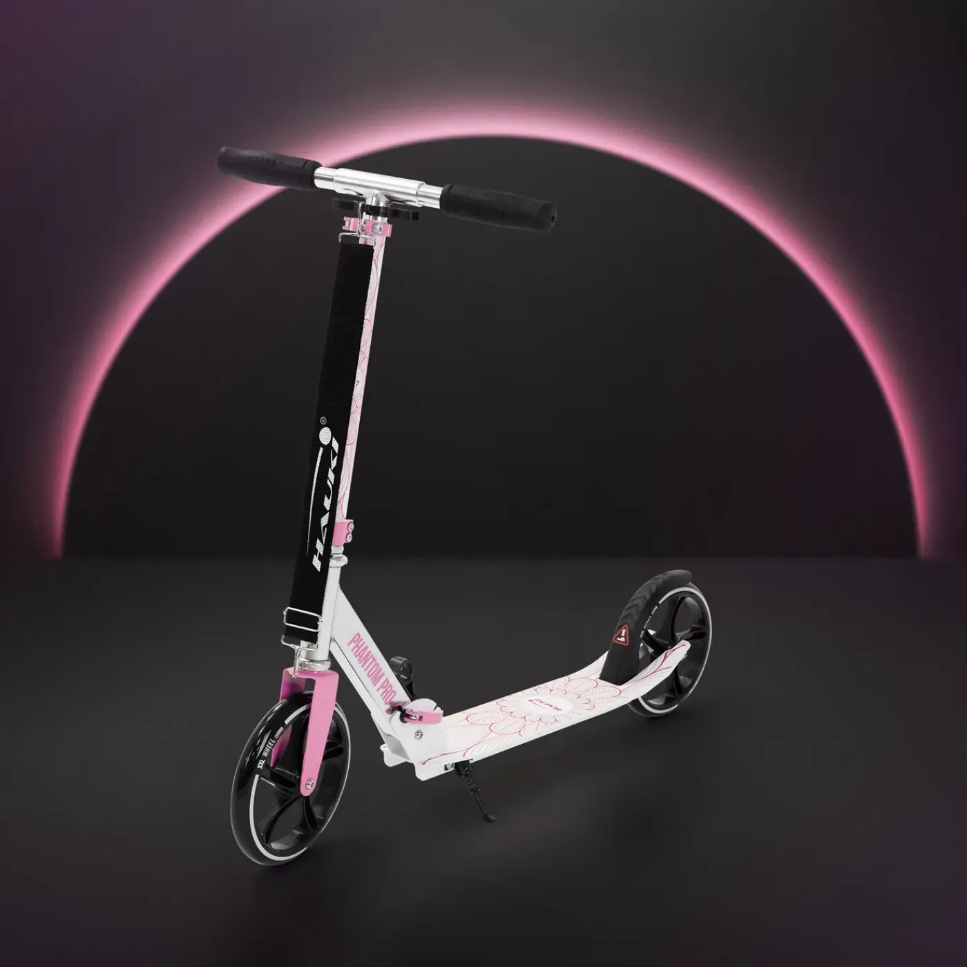 Hauki Cityroller Scooter Roze Opvouwbaar Verstelbaar Lichtgewicht Xxl Wielen Voetrem