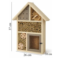 HEM Insectenhotel Hout 37 Cm Grijs – Bijenhotel & Insectenhuis – Grenenhout