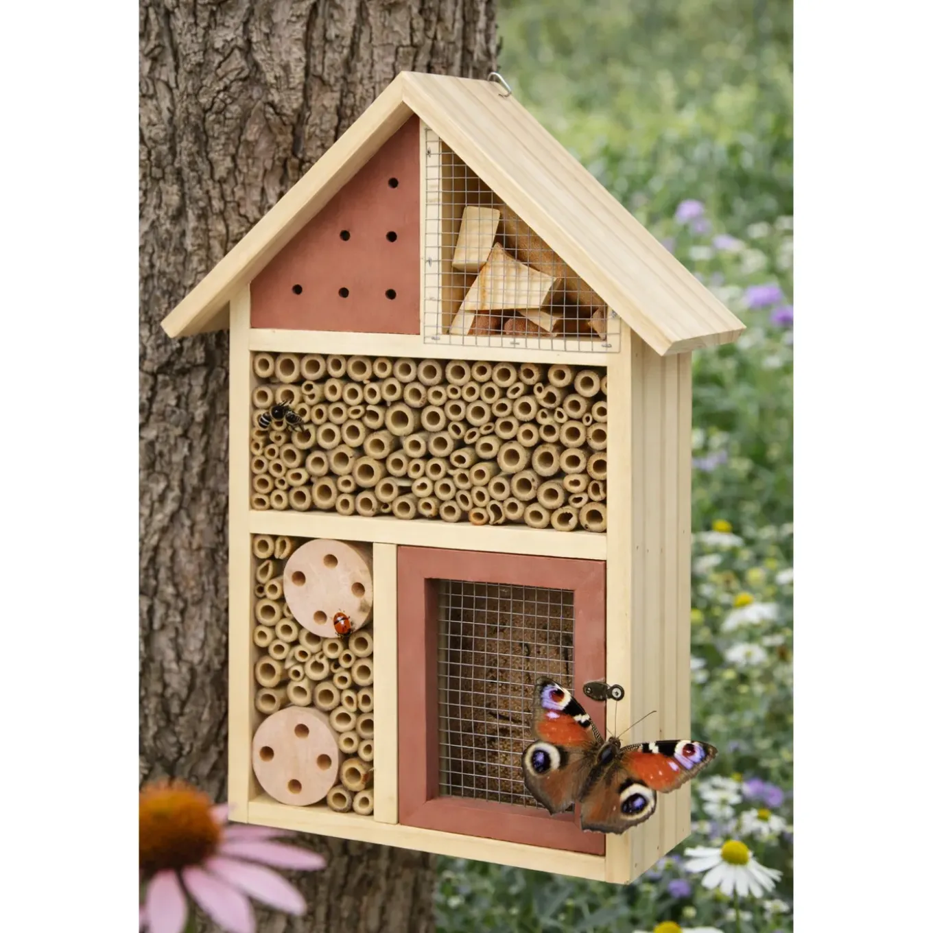 Hem Insectenhotel Hout 37 Cm Rood – Bijenhotel & Insectenhuis – Grenenhout
