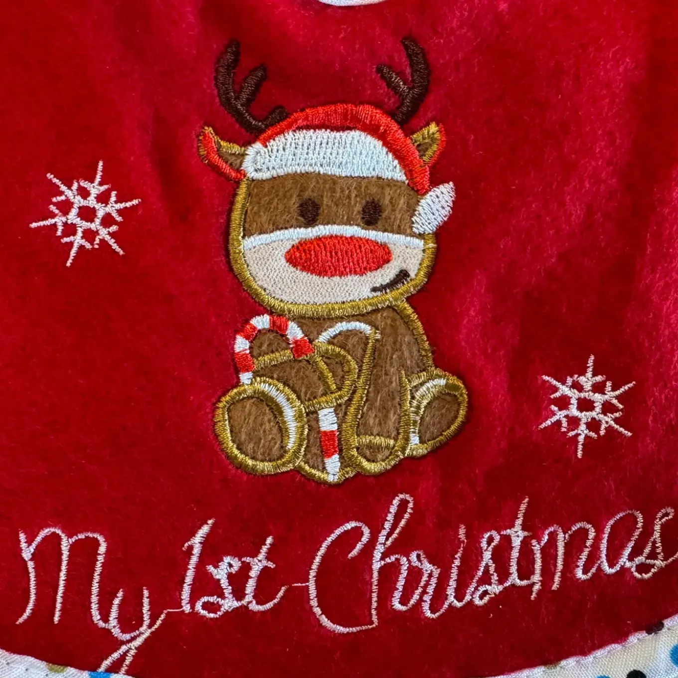 Hem Kerstmuts & Slabbetje Baby Kerstset Rendier Met Zuurstok Rood/wit