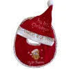 Hem Kerstmuts & Slabbetje Baby Kerstset Teddybeer Rood/wit -