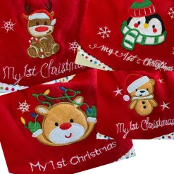 HEM Kerstmuts & Slabbetje Baby Kerstset Pinguïn Rood/wit