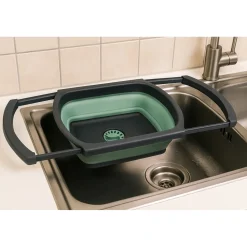 Hem Opvouwbare Afwas Set - Afwasbak 8l - Bamboe Afwasborstel - Groene Afdruipmat