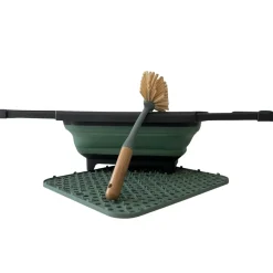 Hem Opvouwbare Afwas Set - Afwasbak 8l - Bamboe Afwasborstel - Groene Afdruipmat