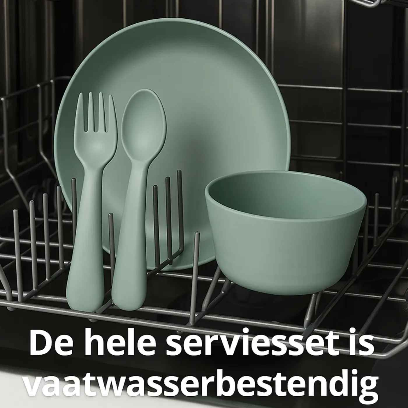 HEM Serviesset 24-delig - Picknickset Voor Camping Groen - Bestekset