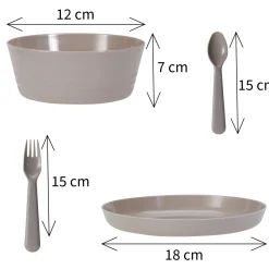 HEM Serviesset 24-delig - Picknickset Voor Camping Grijs - Bestekset