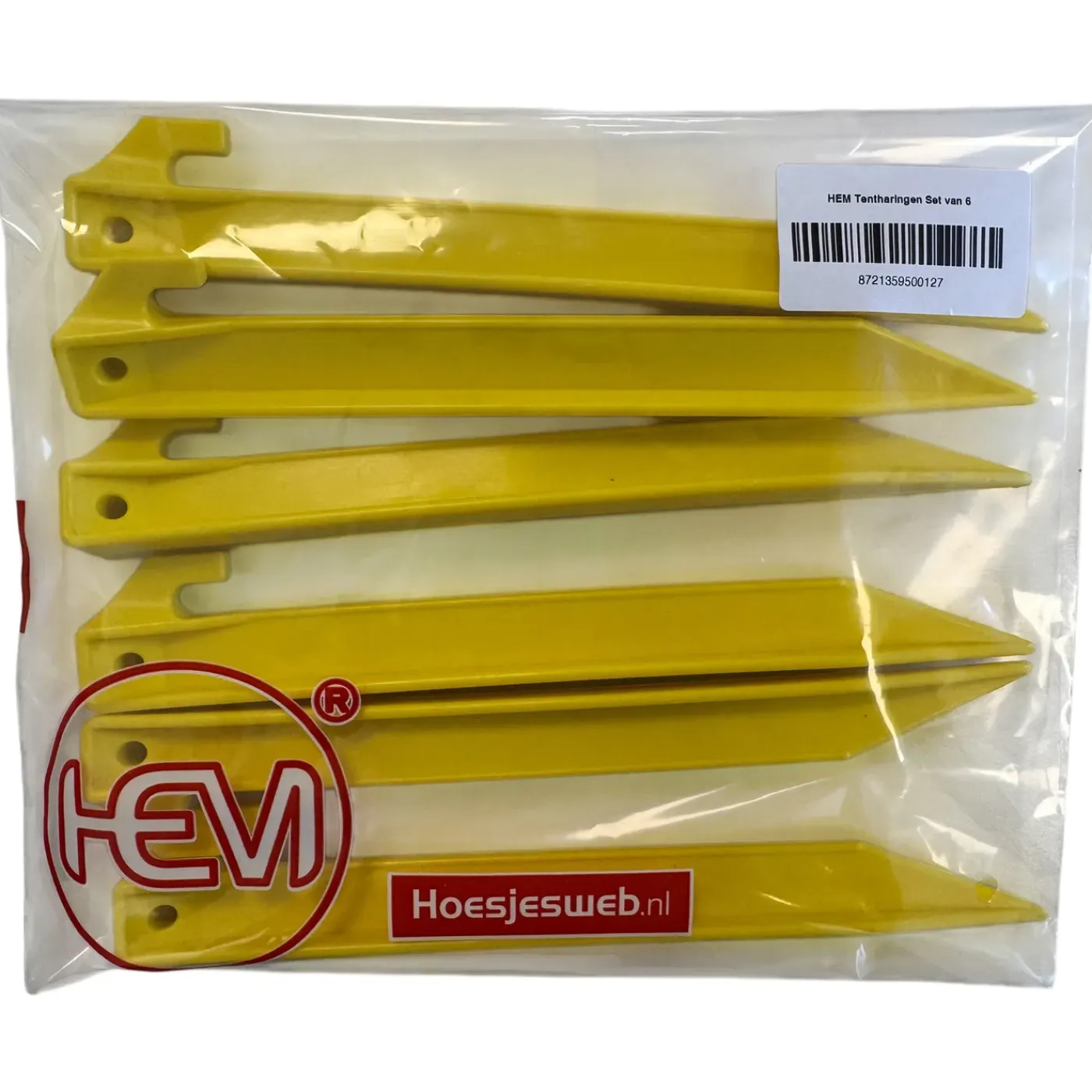 HEM Tentharingen Set Van 6 - Gele Abs Grondpennen 23 Cm Met V-punt Verwerk