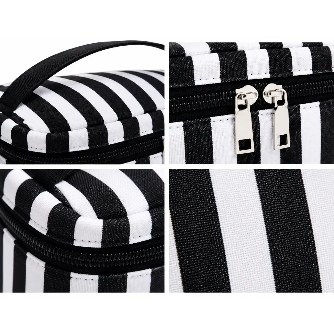 Hem Toilettas - Make-up Tas - Zwart Wit Gestreept
