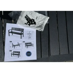 Hem Tuinbank Staal Zwart - 2 Persoons - Weerbestendig - Tuin Balkon Terras
