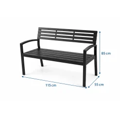 Hem Tuinbank Staal Zwart - 2 Persoons - Weerbestendig - Tuin Balkon Terras