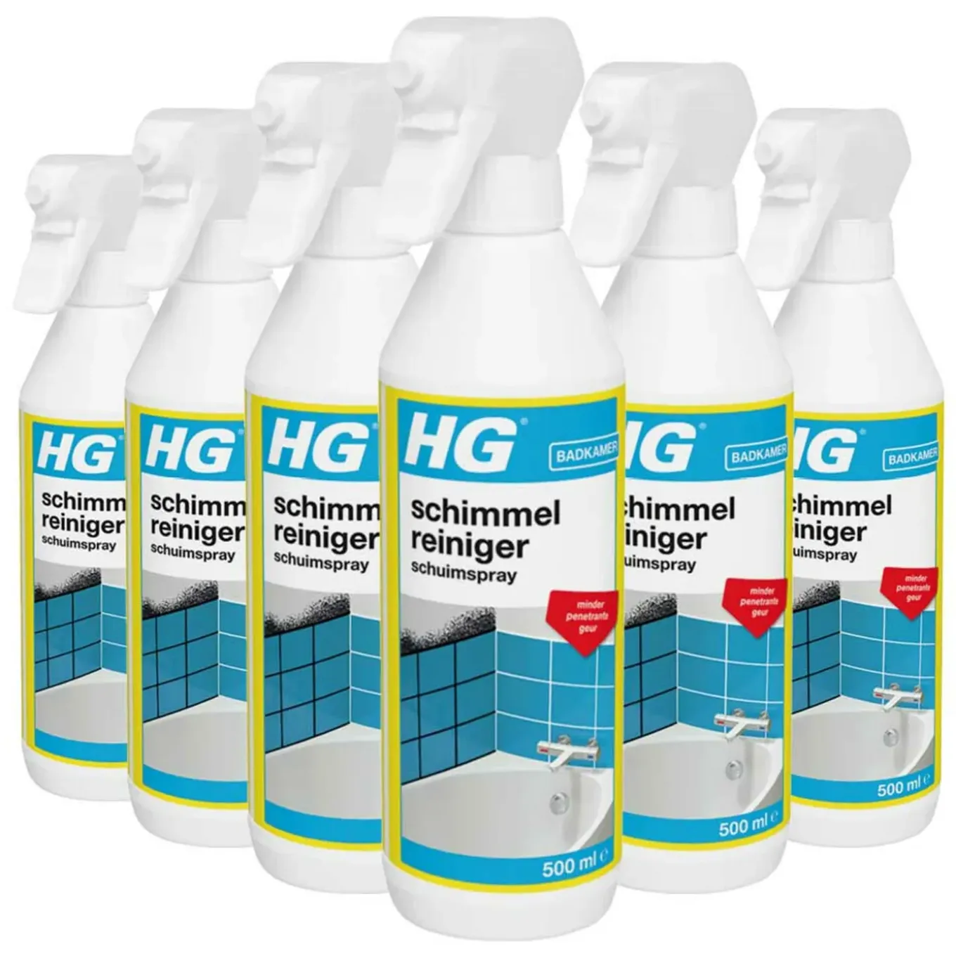 HG - Schimmel & Aanslagreiniger Schuimspray - 6 x 500 ml - Voordeelverpakking