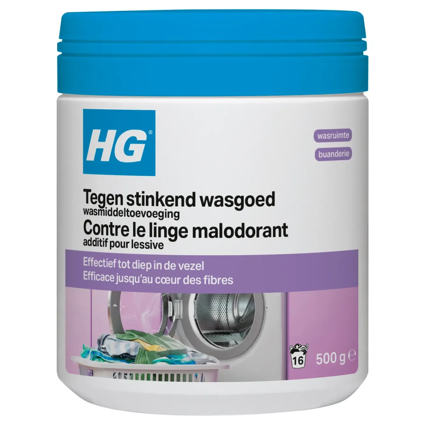 HG wasmiddel tegen stinkend wasgoed 500gr