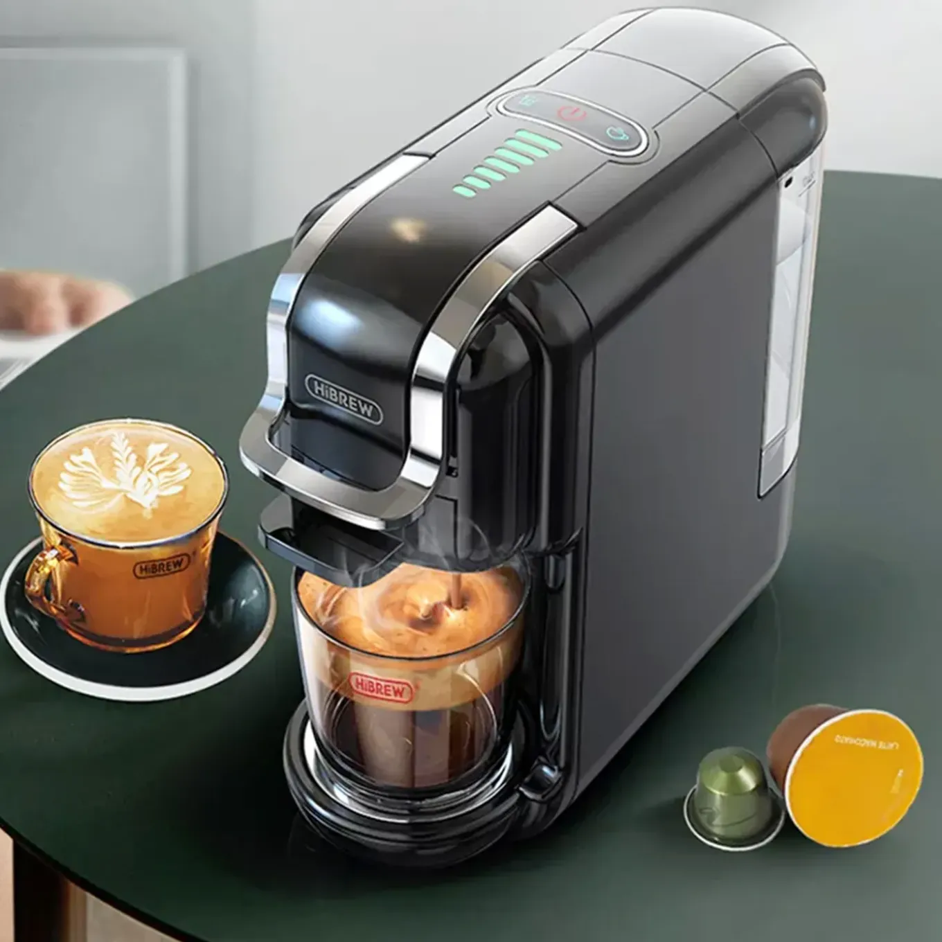 Hibrew - Koffiemachine - H2B - 5-in-1 Multicapsules 20 Bar Zwart