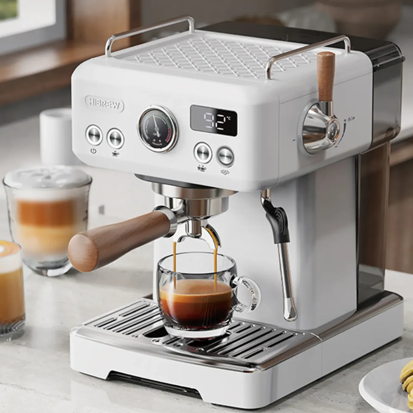 Hibrew - Koffiemachine - H10 PLUS - Halfautomatisch 20 Bar Snelle Verwarming