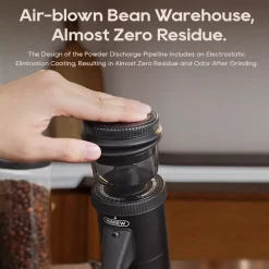 HiBREW - Koffiemolen - G5 - Conische Maalschijf 48mm 36 Instelbare Maalniveaus Zwart