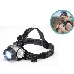 HI Hoofdlamp Led - Verstelbare Hoofdband - 3 Lichtstanden - Spatwaterdicht - Zwart